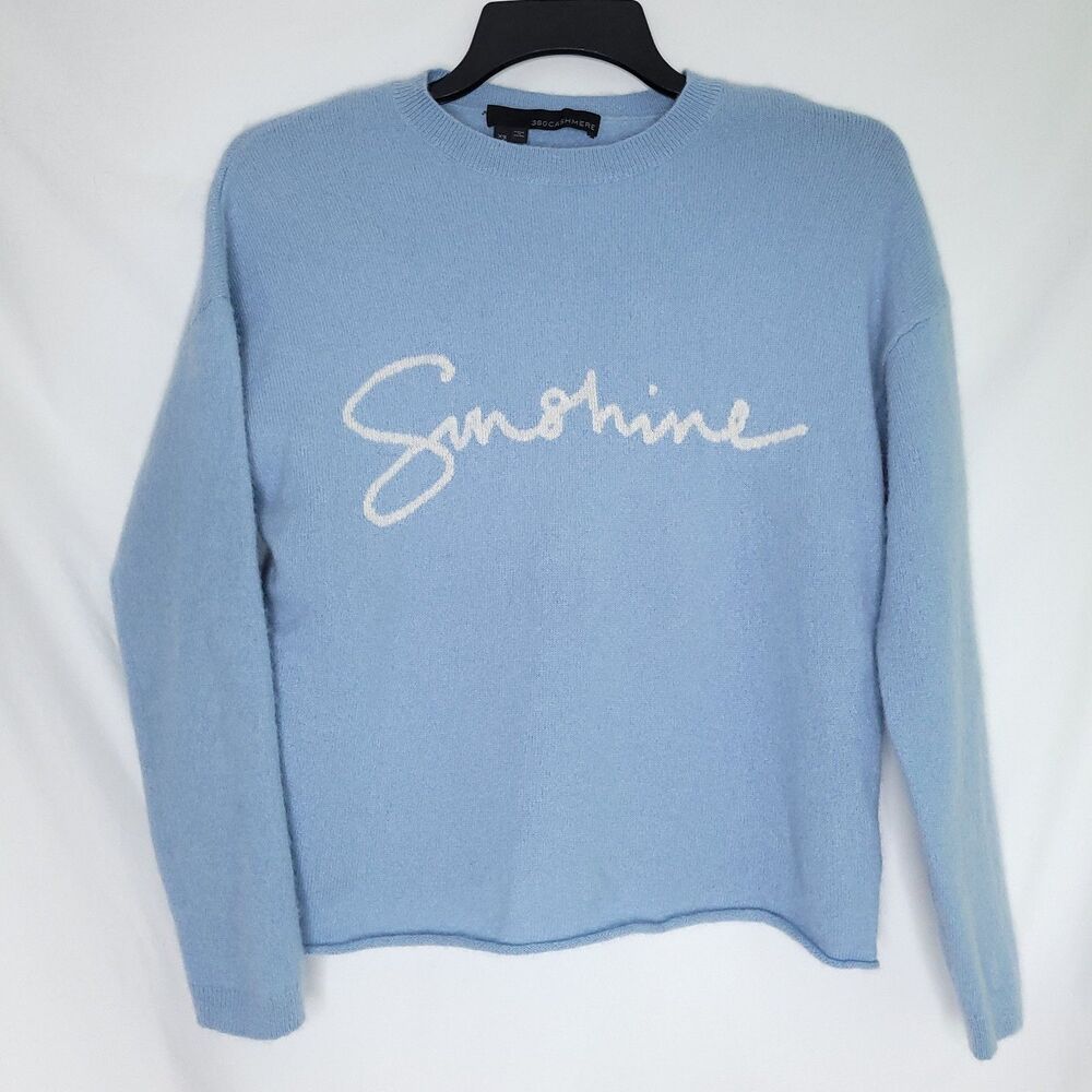 360CASHMERE Women's Cashmere Sunshine Graphic Crewneck Pullover Sweater XS